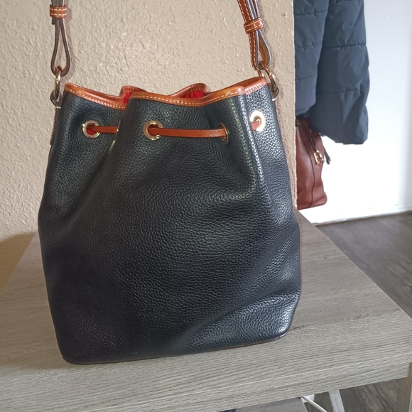 Dooney & Bourke Black and Tan Hobo Bag - Picture 3 of 5